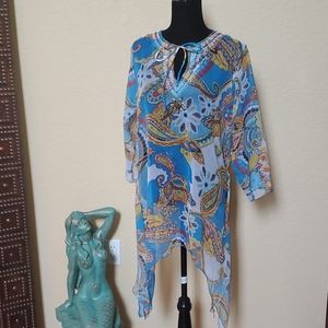 Sheer tunic/ swim cover-up